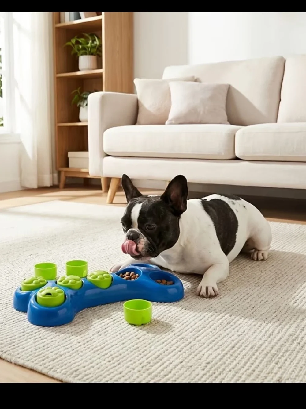 Dog Interactive Puzzle Toy - Blue & Green Slow Feeder for Dogs